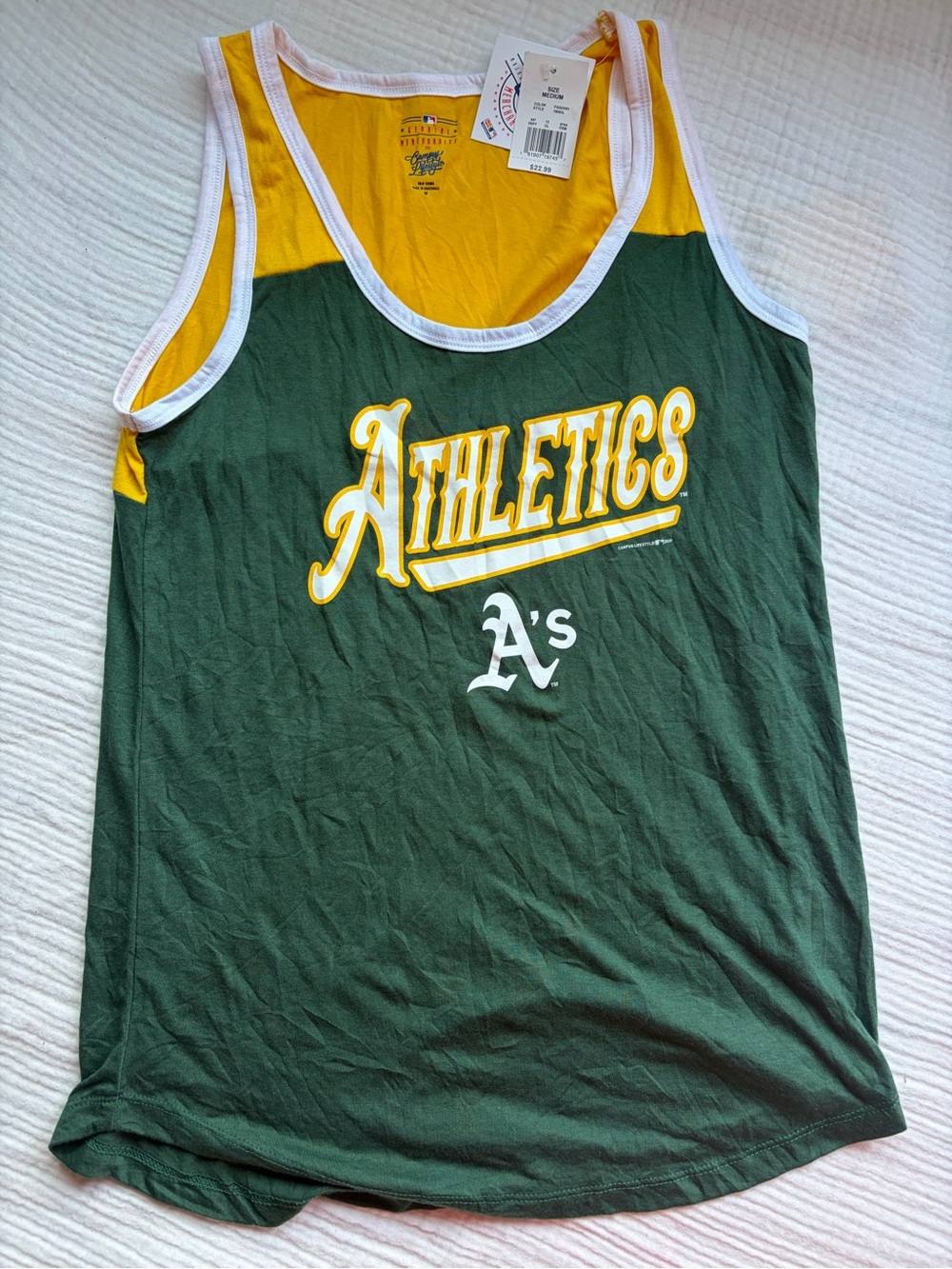 NWT Women Medium MLB Oakland Athletics Tank Top